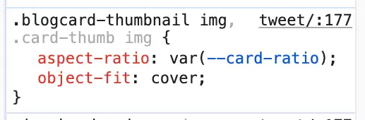 ブログカードサムネイルのCSS指定
