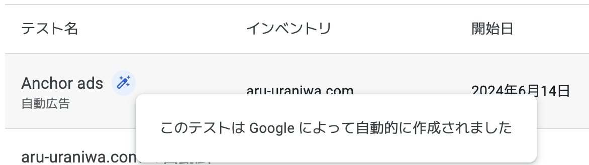 Googleが作成した自動広告