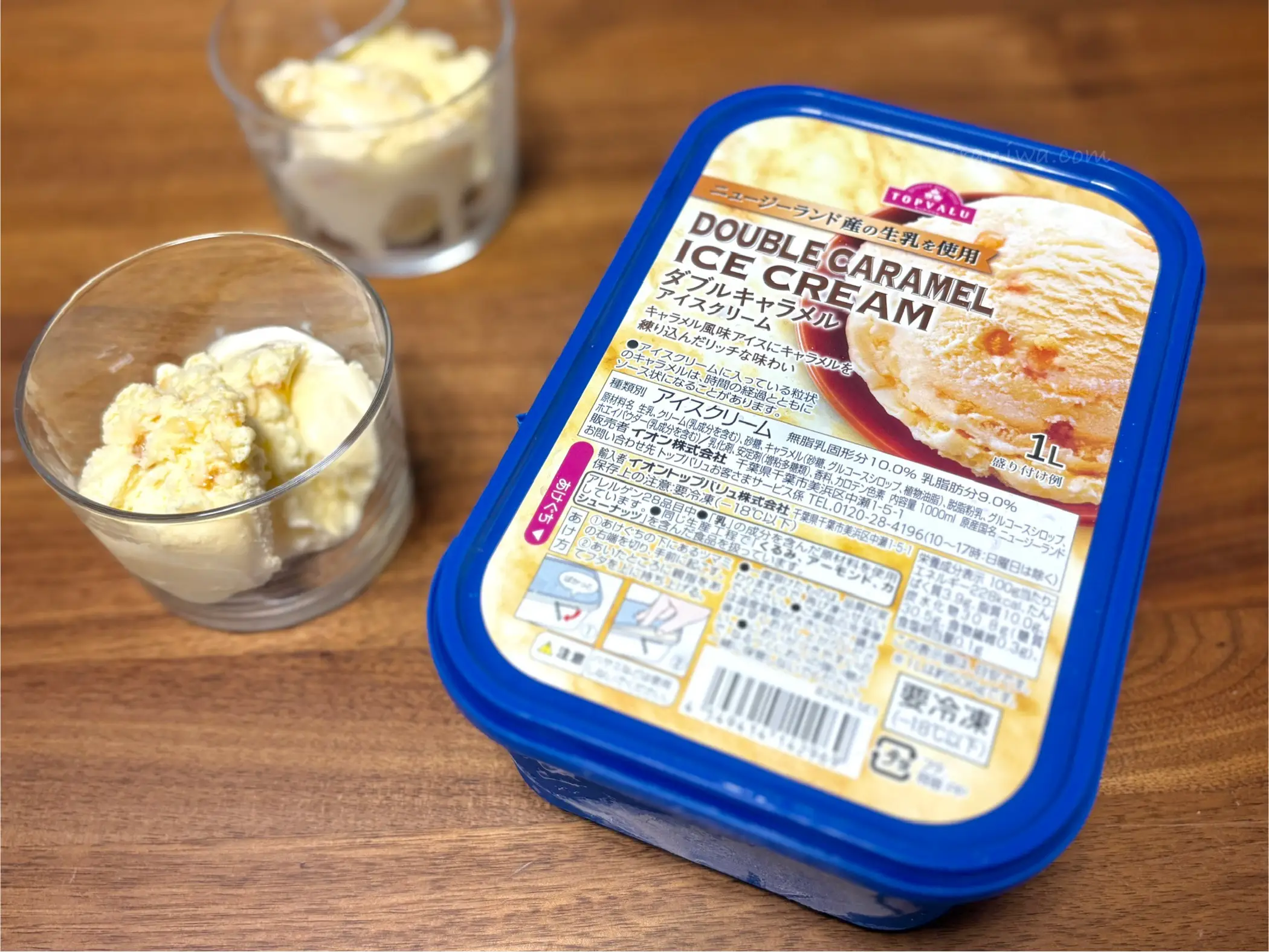 トップバリュ ダブルキャラメル アイスクリーム １L
